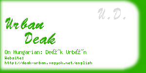 urban deak business card
